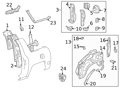 Inner Structure for 1998 Toyota RAV4 #1