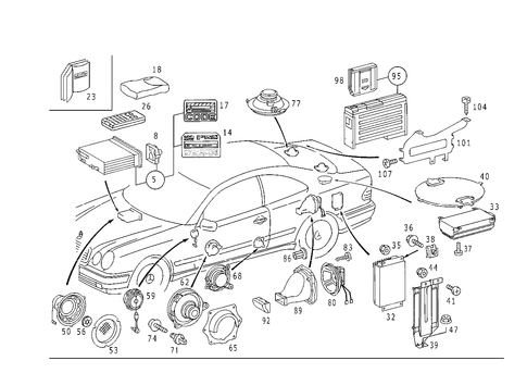 Radio Set, Remote Control, Amplifier, CD-Player, Loudspeaker for 2002 Mercedes-Benz CLK430 #0