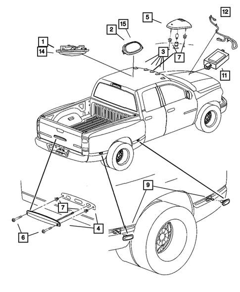 Lamps - Front, Rear and Courtesy for 2006 Dodge Ram 3500 #1