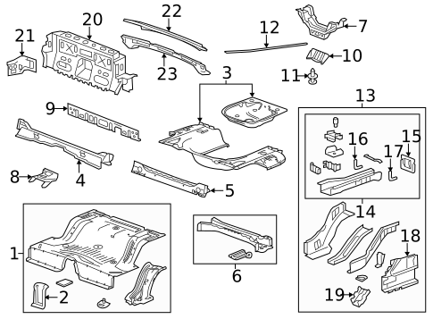 Rear Floor & Rails for 2014 Chevrolet Camaro #0