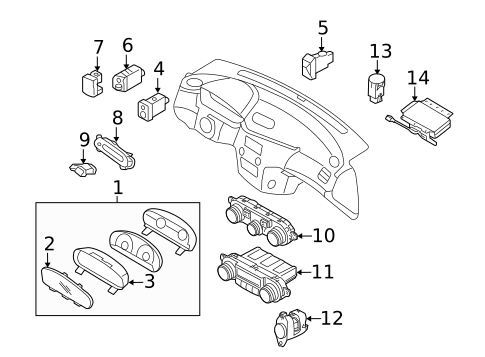 Cluster & Switches for 2010 Kia Optima #0
