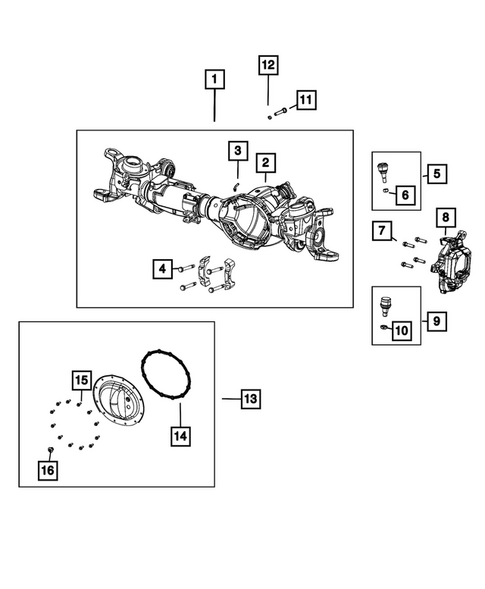 Front Axle: Housing, Differential and Vent for 2026 Ram 3500 #1