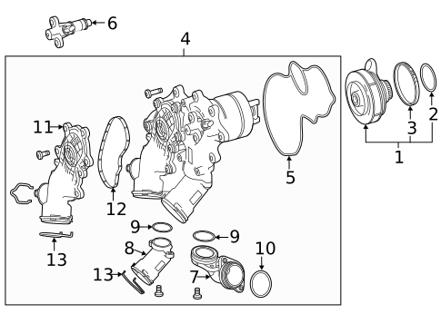 Water Pump for 2020 Mercedes-Benz GLC63 AMG #1