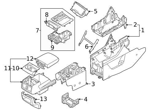 Center Console for 2023 Kia Carnival #0