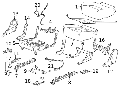 Rear Seat Components for 2022 Chevrolet Blazer #0