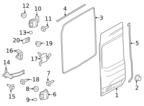 Door & Components for 2019 Ford Transit-150 #1