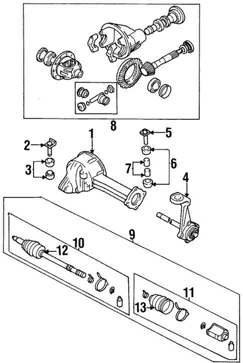 Carrier & Front Axles for 1995 Kia Sportage #0