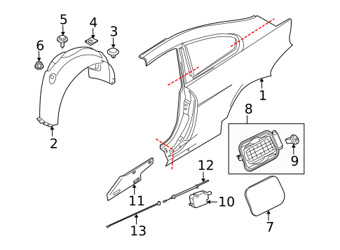 Quarter Panel & Components for 2008 BMW M6 #1
