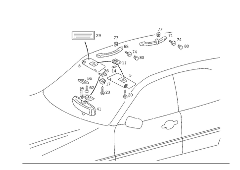 Sun Visor, Interior Mirror, Grab Handle for 1997 Mercedes-Benz C230 #2