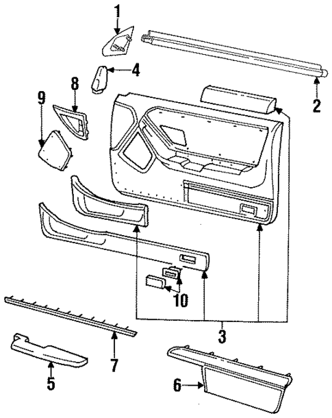 Interior Trim - Door for 1991 Mercury Cougar #0