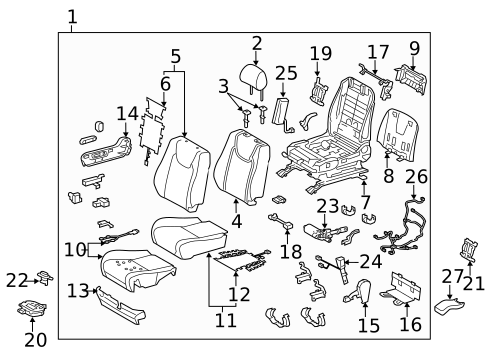 Front Seat Components for 2012 Lexus RX350 #1