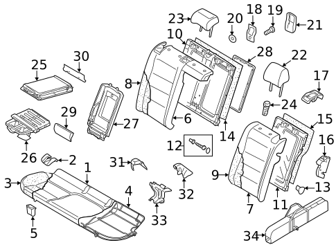 Rear Seat Components for 2010 Volkswagen GTI #1