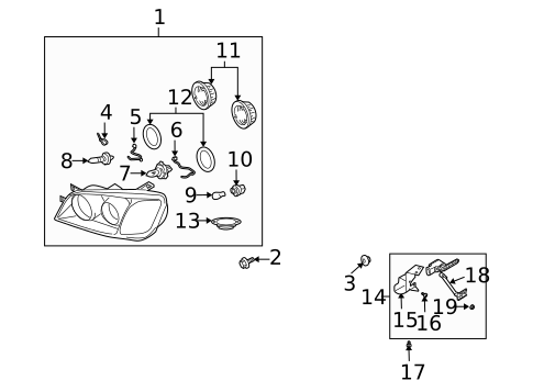 Headlamp Components for 2004 Hyundai XG350 #0