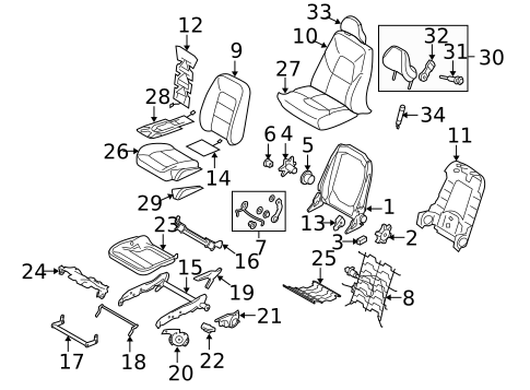 Passenger Seat Components for 2010 Volvo V70 #1