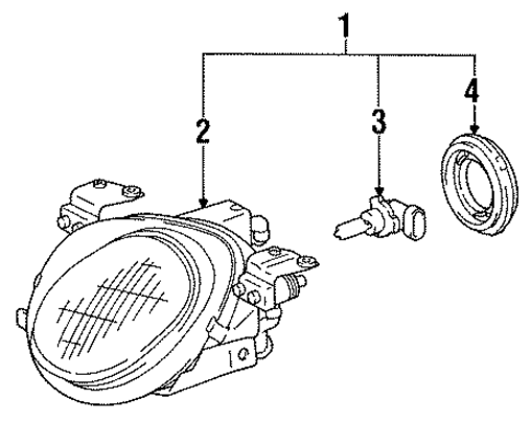 Headlamp Components for 1997 Lexus SC300 #1