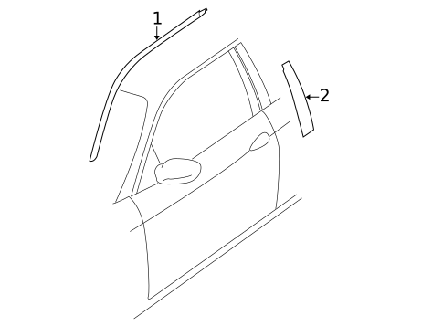 Exterior Trim - Front Door for 2002 Kia Spectra #0