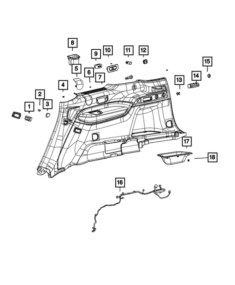 Panels - Moldings - Scuff Plates, Pillar, Cowl, 1/4 Panel Trim and Cargo Covers for 2021 Jeep Grand Cherokee L #3
