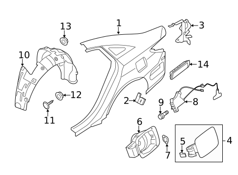 Quarter Panel & Components for 2012 Hyundai Sonata #0