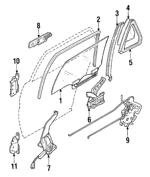 Glass - Rear Door for 1986 Mazda 626 #0