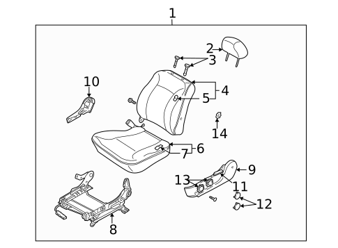 Front Seat Components for 2003 Kia Spectra #1