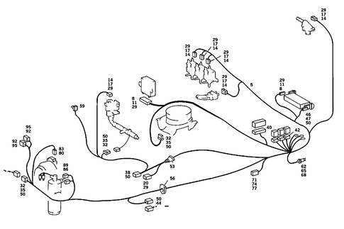 Addit. Cable Harness for Air Condit. , Auto. Air Condit. , Heatg. Control Lightg for 1984 Mercedes-Benz 380SE #1