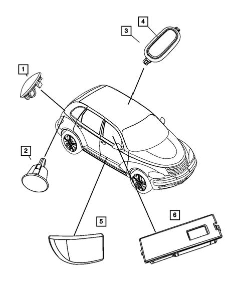 Lamps - Front, Rear and Courtesy for 2005 Chrysler PT Cruiser #3