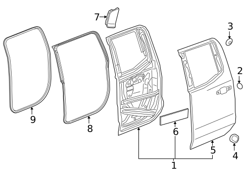 Door & Components for 2019 GMC Sierra 1500 #2
