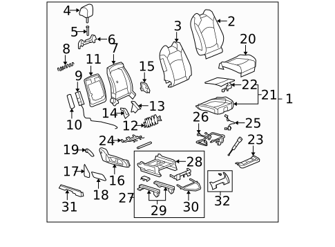 Air Bag Components for 2009 Saturn Outlook #1