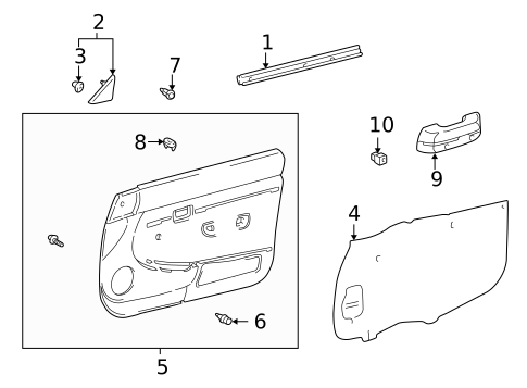 Interior Trim - Front Door for 1995 Toyota Tacoma #1