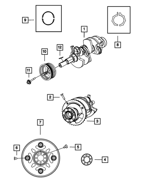 Crankshaft, Piston, Drive Plate, Flywheel, and Damper for 2010 Chrysler PT Cruiser #0