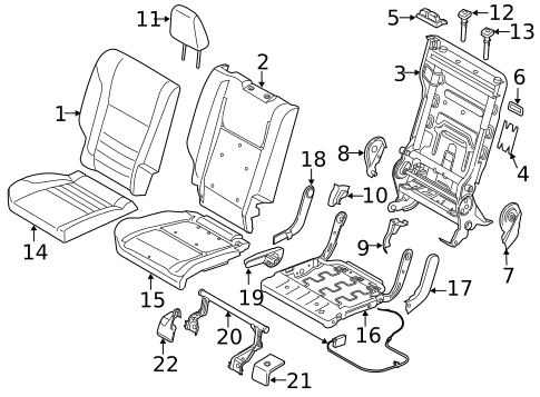 Rear Seat Components for 2014 Ford C-Max #1
