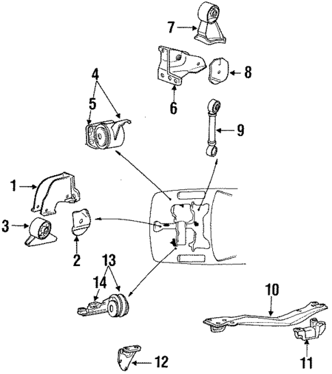 Engine & Trans Mounting for 1990 Hyundai Sonata #0