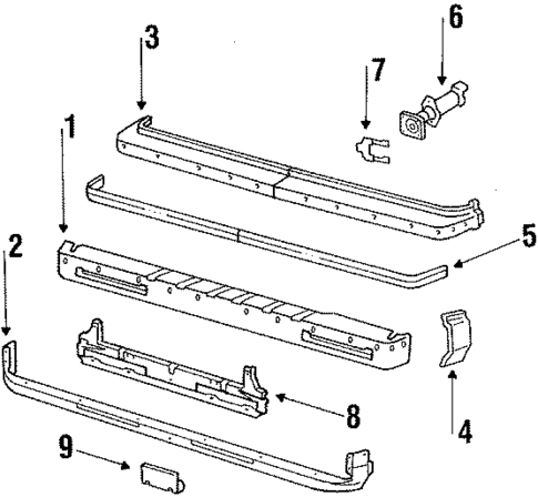 Bumper & Components - Front for 1986 Oldsmobile Delta 88 #0