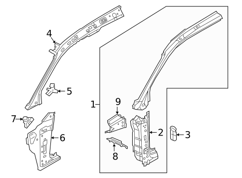 Hinge Pillar for 2021 Audi Q5 #0