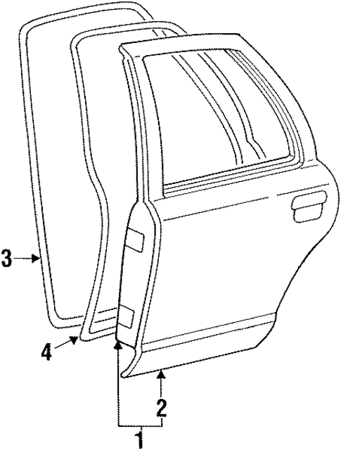 Door & Components for 1998 Ford Crown Victoria #1