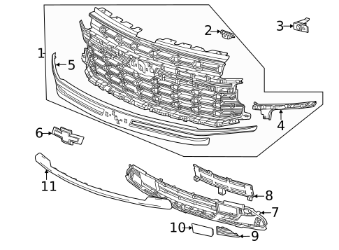 Grille & Components for 2022 Chevrolet Tahoe #0