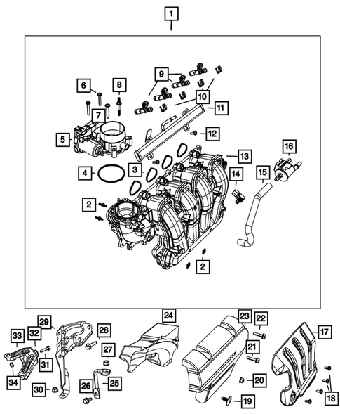 Manifolds and Vacuum Fittings for 2015 Dodge Dart #1