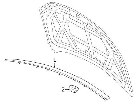 Exterior Trim - Hood for 2010 Mercury Milan #1