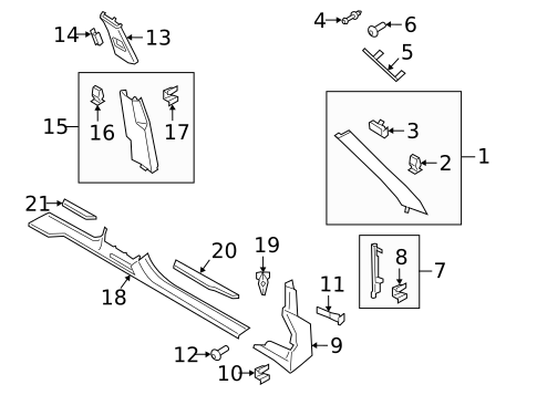 Interior Trim - Pillars for 2021 Porsche Cayenne #0