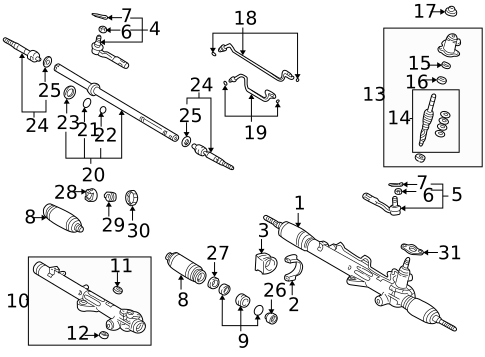 Steering Gear & Linkage for 2004 Toyota Sequoia #0