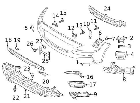 Bumper & Components - Front for 2017 Volvo V90 Cross Country #1