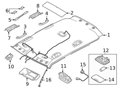 Interior Trim - Roof for 2020 Hyundai Venue #0