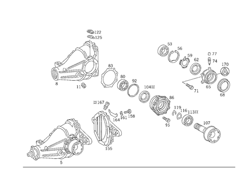 Rear Axle Housing with Differential for 1989 Mercedes-Benz 300TE #2