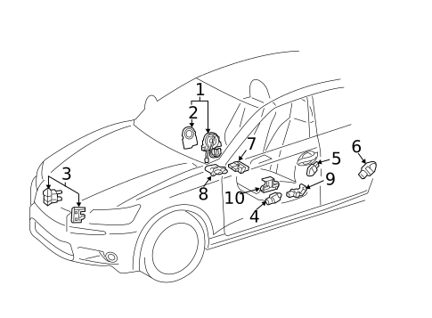 Air Bag Components for 2017 Lexus RC300 #1