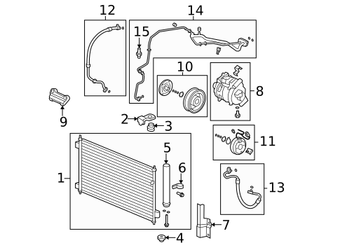 Condenser, Compressor & Lines for 2009 Honda Accord #1