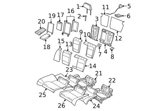 Rear Seat Components for 2009 BMW 335i #1