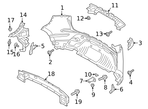 Bumper & Components - Rear for 2022 Land Rover Range Rover Evoque #0