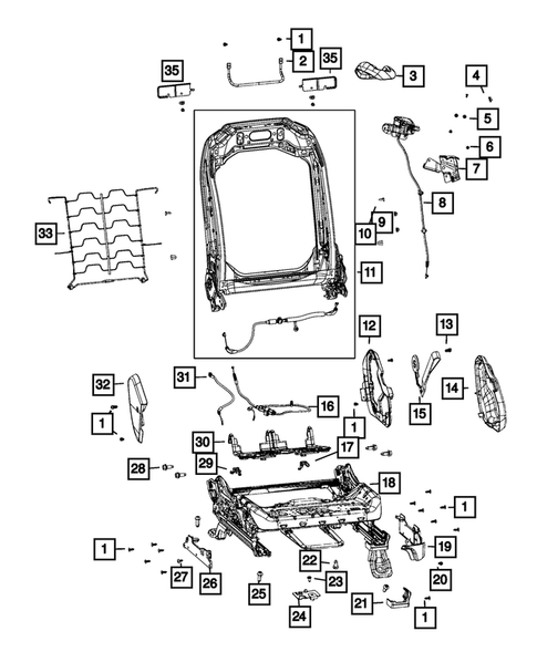 Front Seats - Adjusters, Recliners, Shields and Risers for 2018 Jeep Wrangler #7