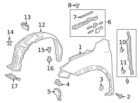 Fender & Components for 2020 Lexus NX300 #0