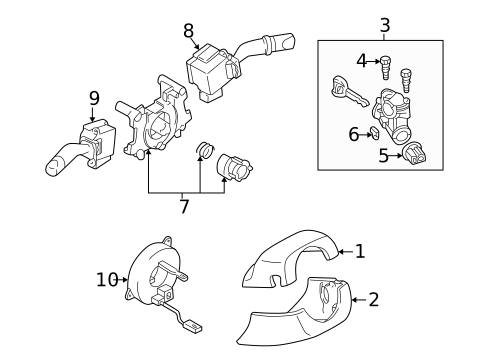 Shroud, Switches & Levers for 2003 Mazda Protege5 #0